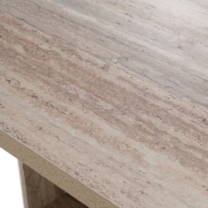 Roma Modern Travertine Rectangular Dining Table