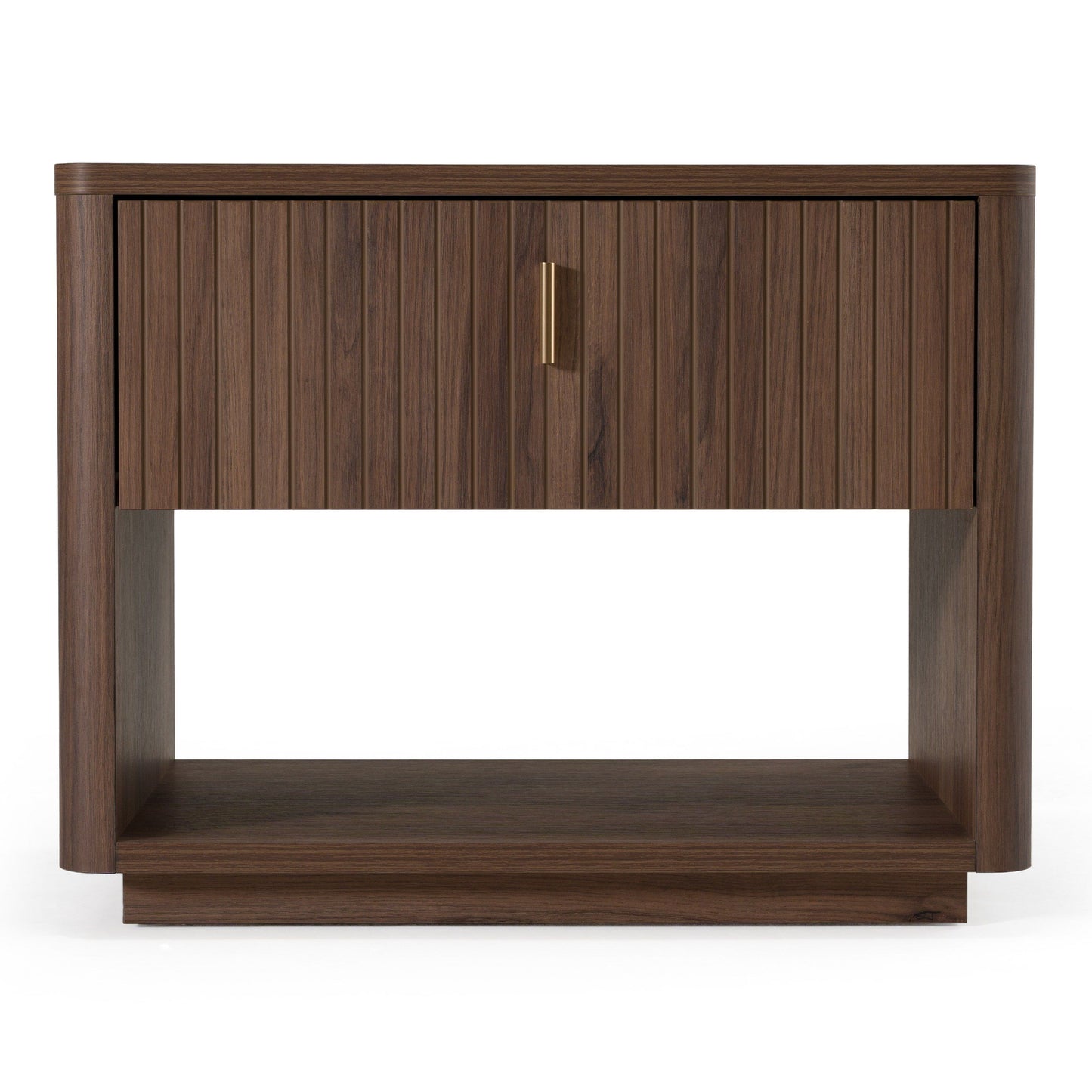 Roma - Modern Walnut + Gold Nightstand