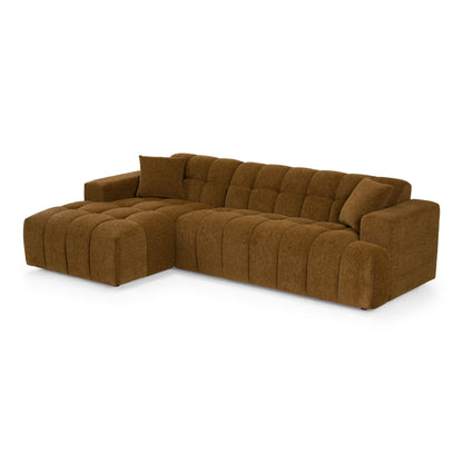 Shapiro - Modern Brown Fabric Sectional Sofa w/ Left Facing Chaise