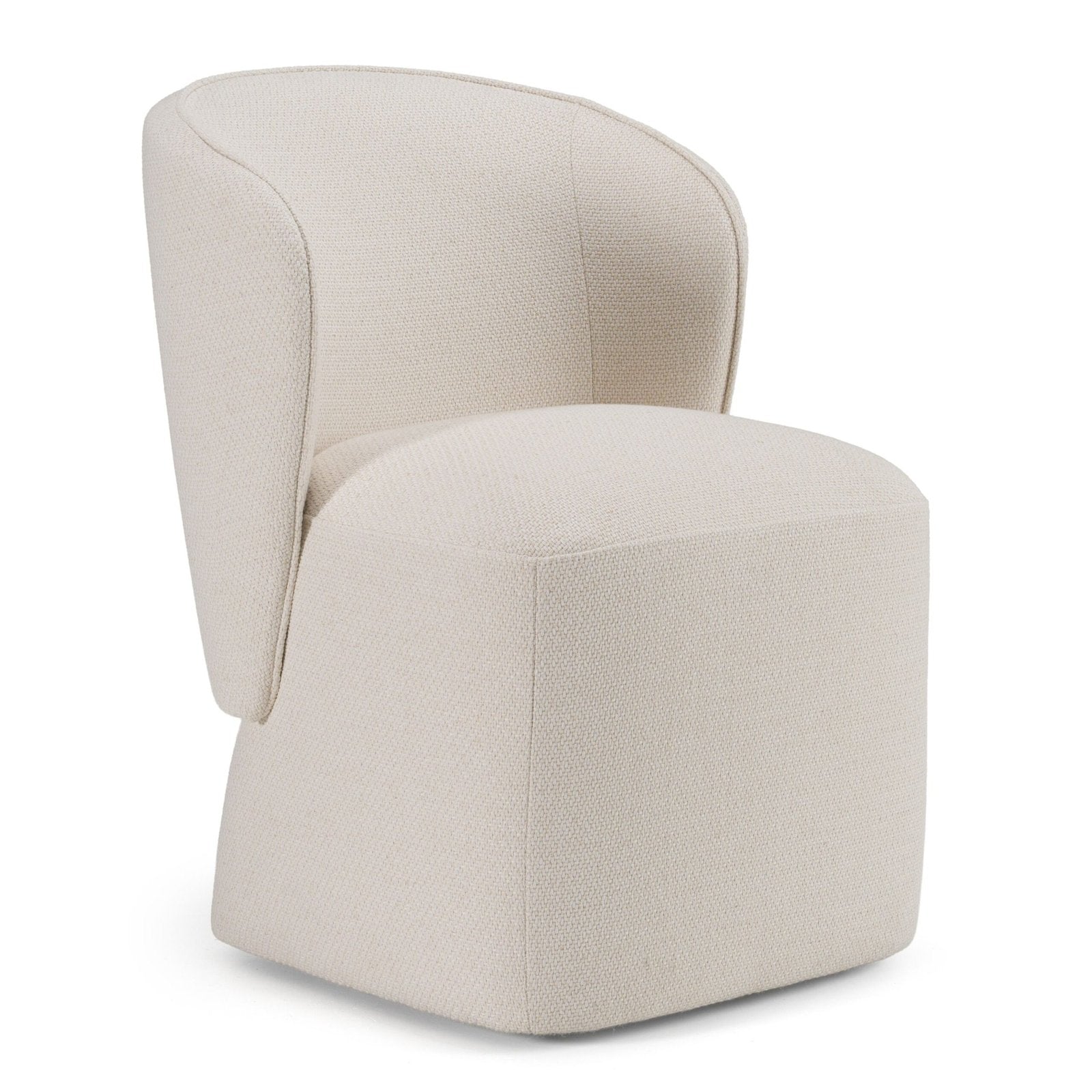 Suiza - Modern Beige Fabric Swivel Dining Chair