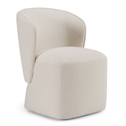 Suiza - Modern Beige Fabric Swivel Dining Chair