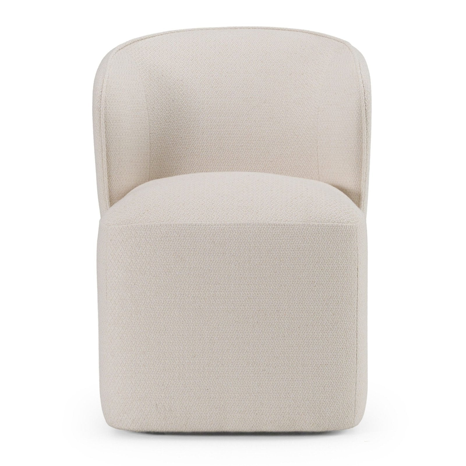Suiza - Modern Beige Fabric Swivel Dining Chair