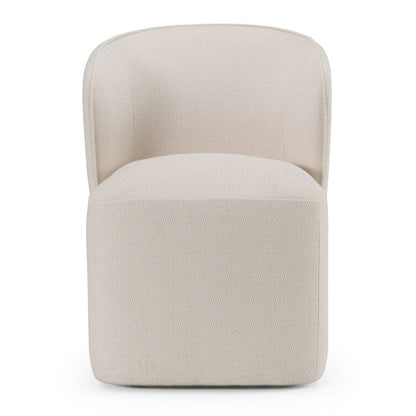 Suiza - Modern Beige Fabric Swivel Dining Chair