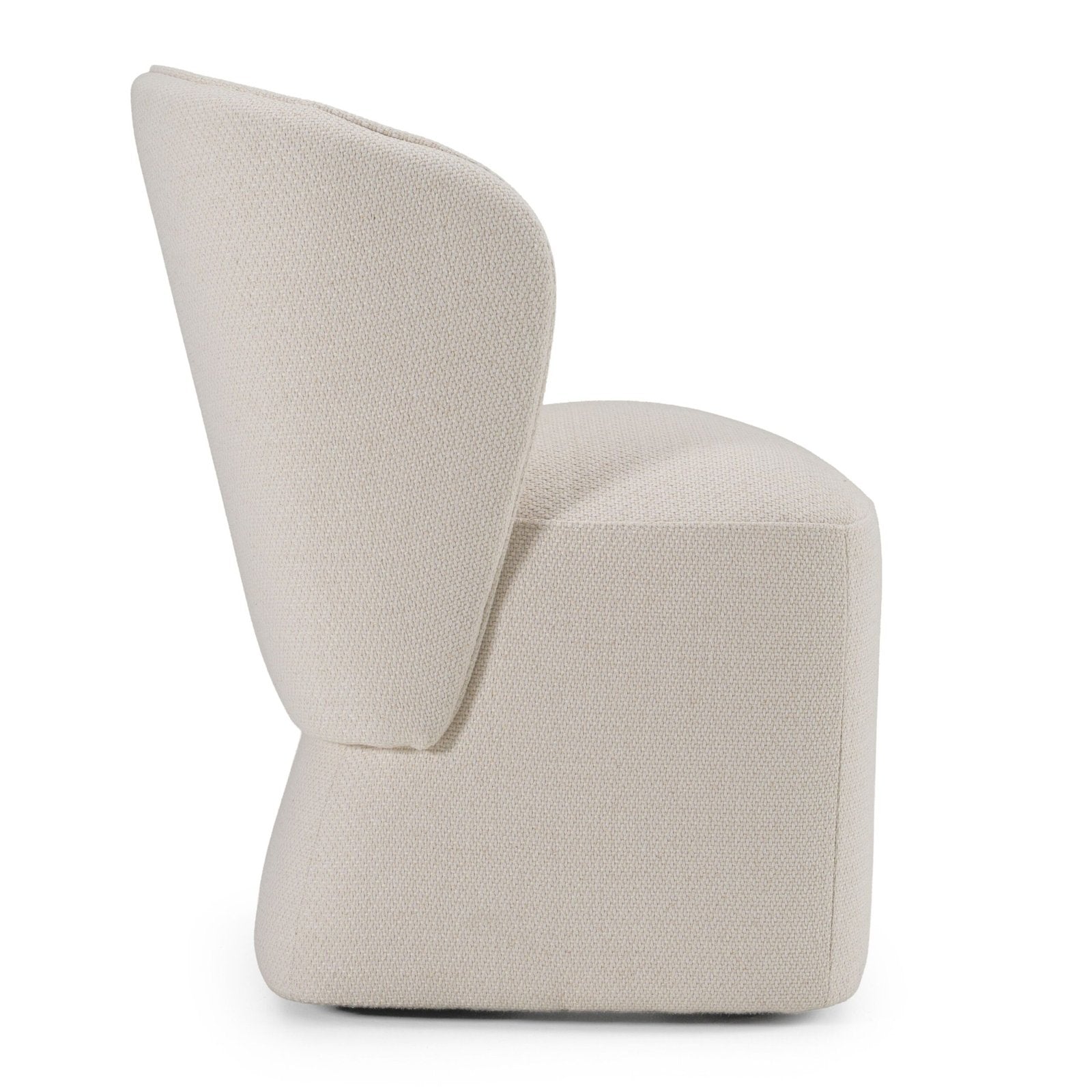 Suiza - Modern Beige Fabric Swivel Dining Chair