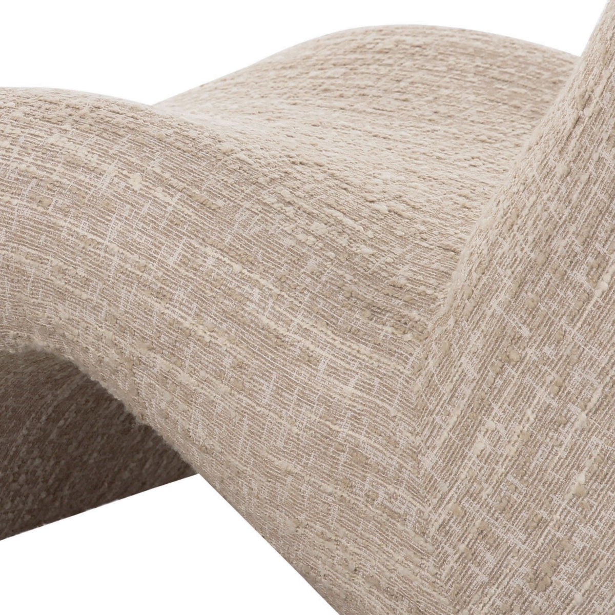 Spiro modern beige fabric accent chair - fabric detail