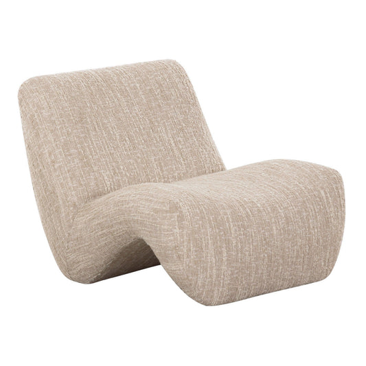 Spiro modern beige fabric accent chair - front view