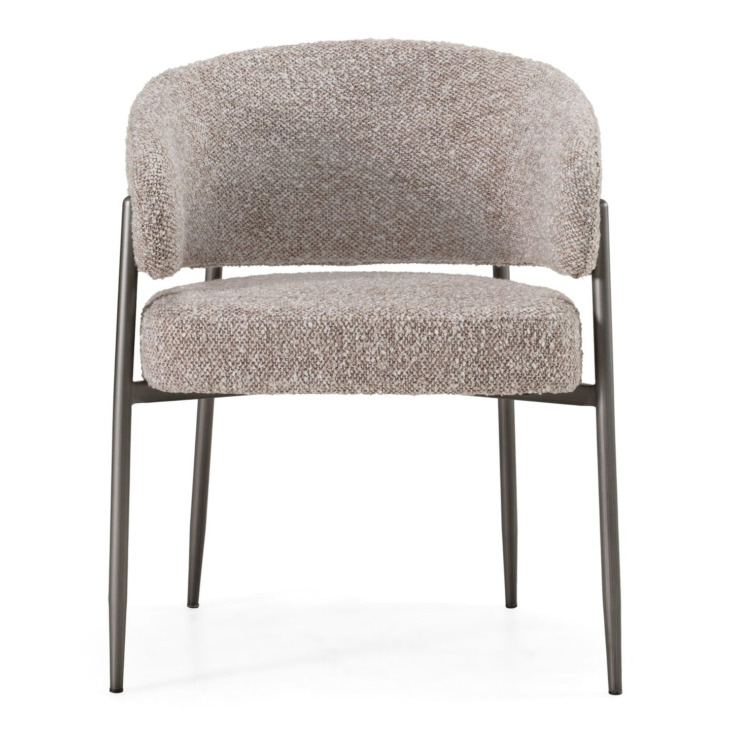 caroline- Modern Grey Fabric + Pewter Dining Chair