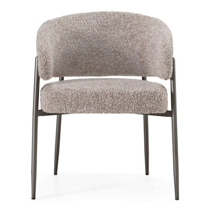 caroline- Modern Grey Fabric + Pewter Dining Chair