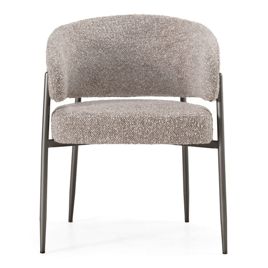caroline- Modern Grey Fabric + Pewter Dining Chair