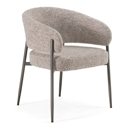 caroline- Modern Grey Fabric + Pewter Dining Chair