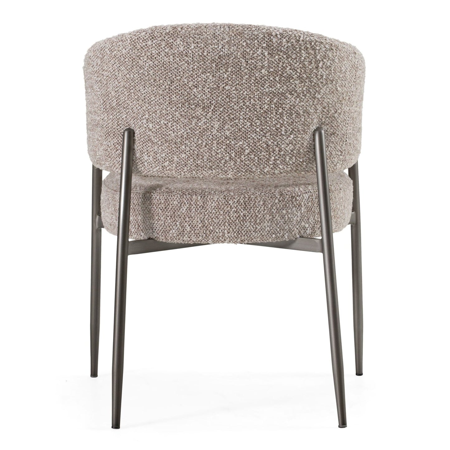 caroline- Modern Grey Fabric + Pewter Dining Chair
