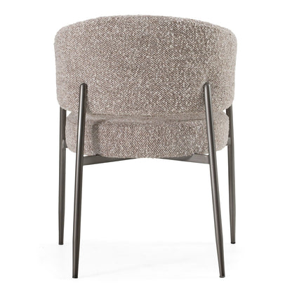 caroline- Modern Grey Fabric + Pewter Dining Chair
