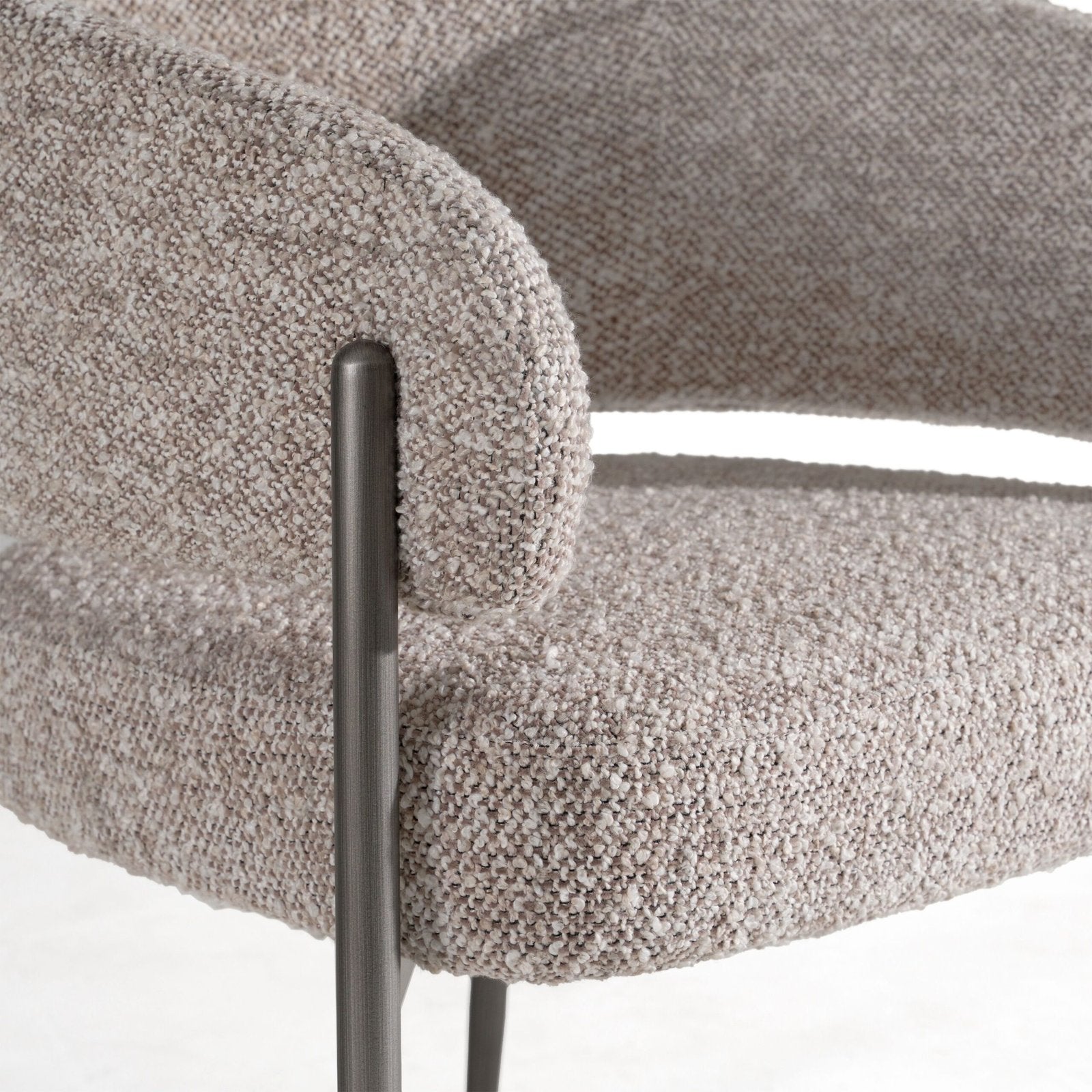 caroline- Modern Grey Fabric + Pewter Dining Chair