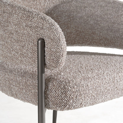 caroline- Modern Grey Fabric + Pewter Dining Chair