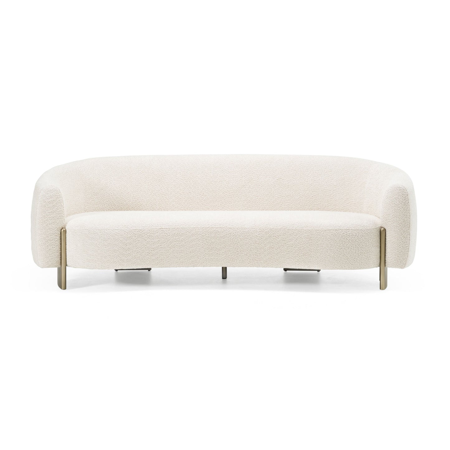Thrive - Modern Beige Fabric + Antique Brass Sofa
