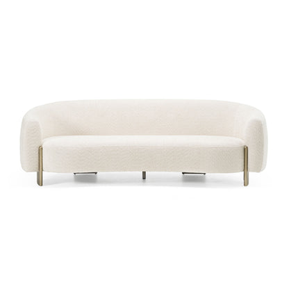 Thrive - Modern Beige Fabric + Antique Brass Sofa