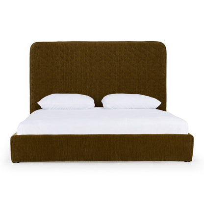 Trieste Modern Brown Fabric Bed
