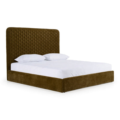 Trieste Modern Brown Fabric Bed