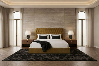 Trieste Modern Brown Fabric Bed