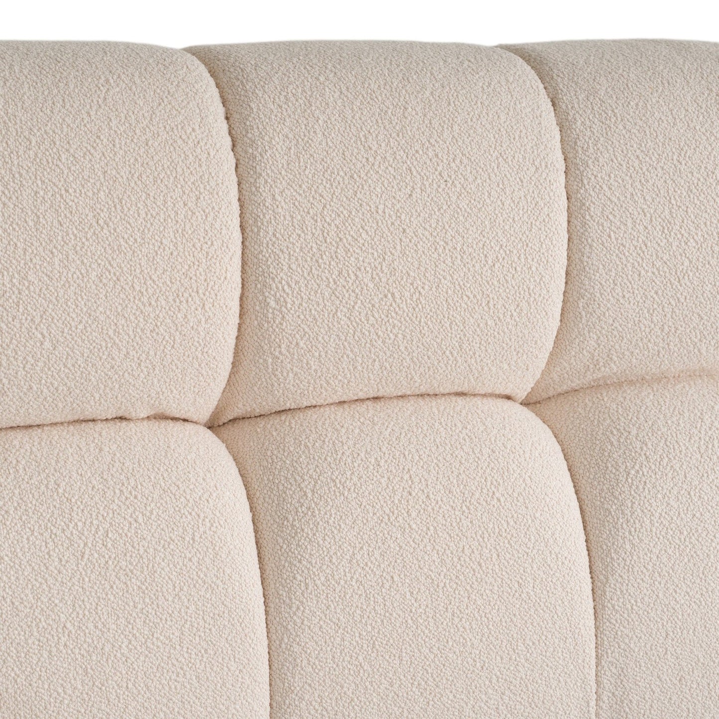 Tyree - Modern Tufted Off-White Fabric Bed