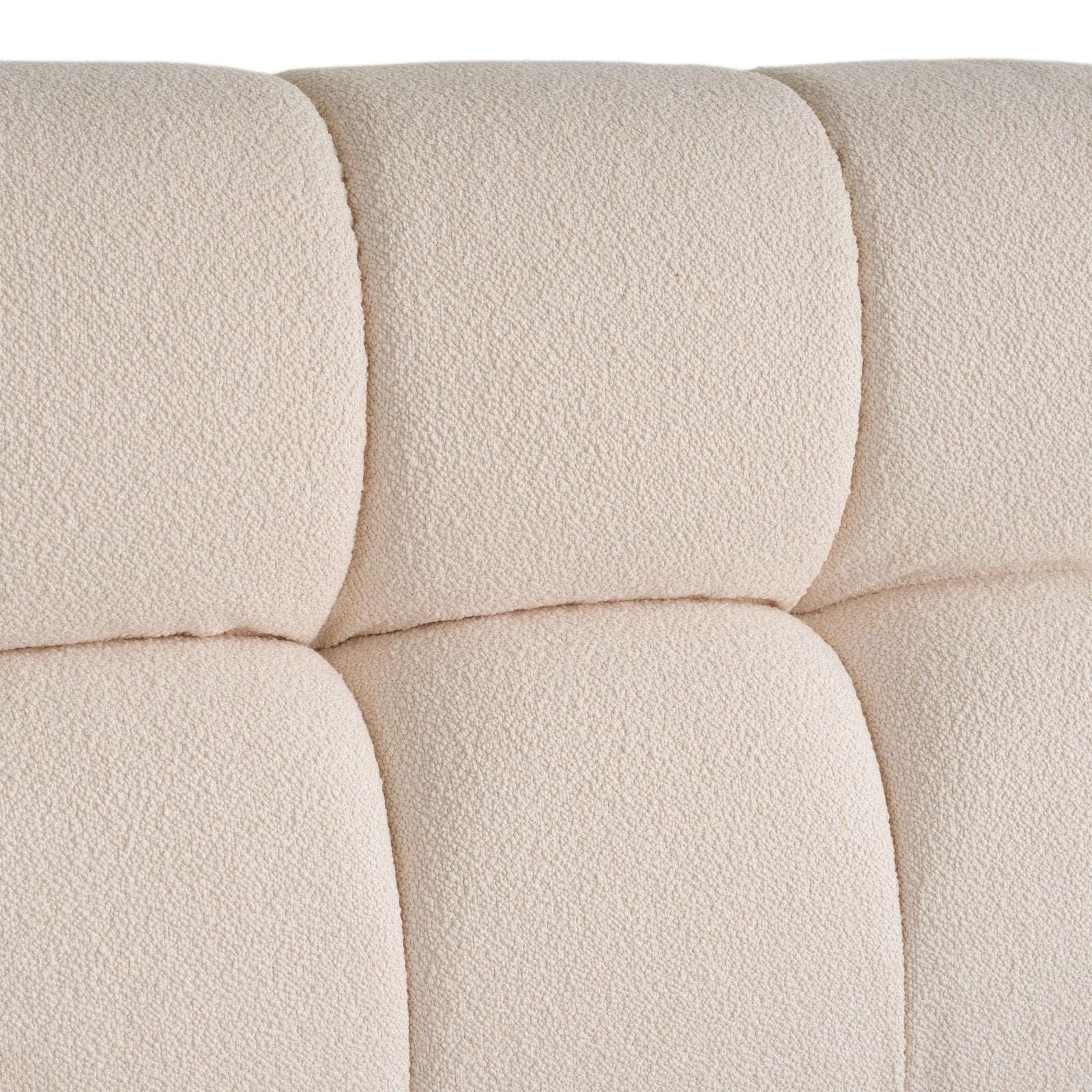 Tyree - Modern Tufted Off-White Fabric Bed