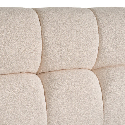Tyree - Modern Tufted Off-White Fabric Bed