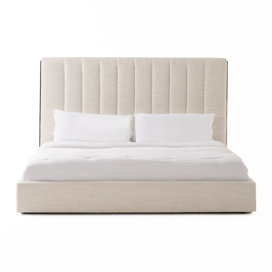 Valhalla Bed | Contemporary White Fabric Bed