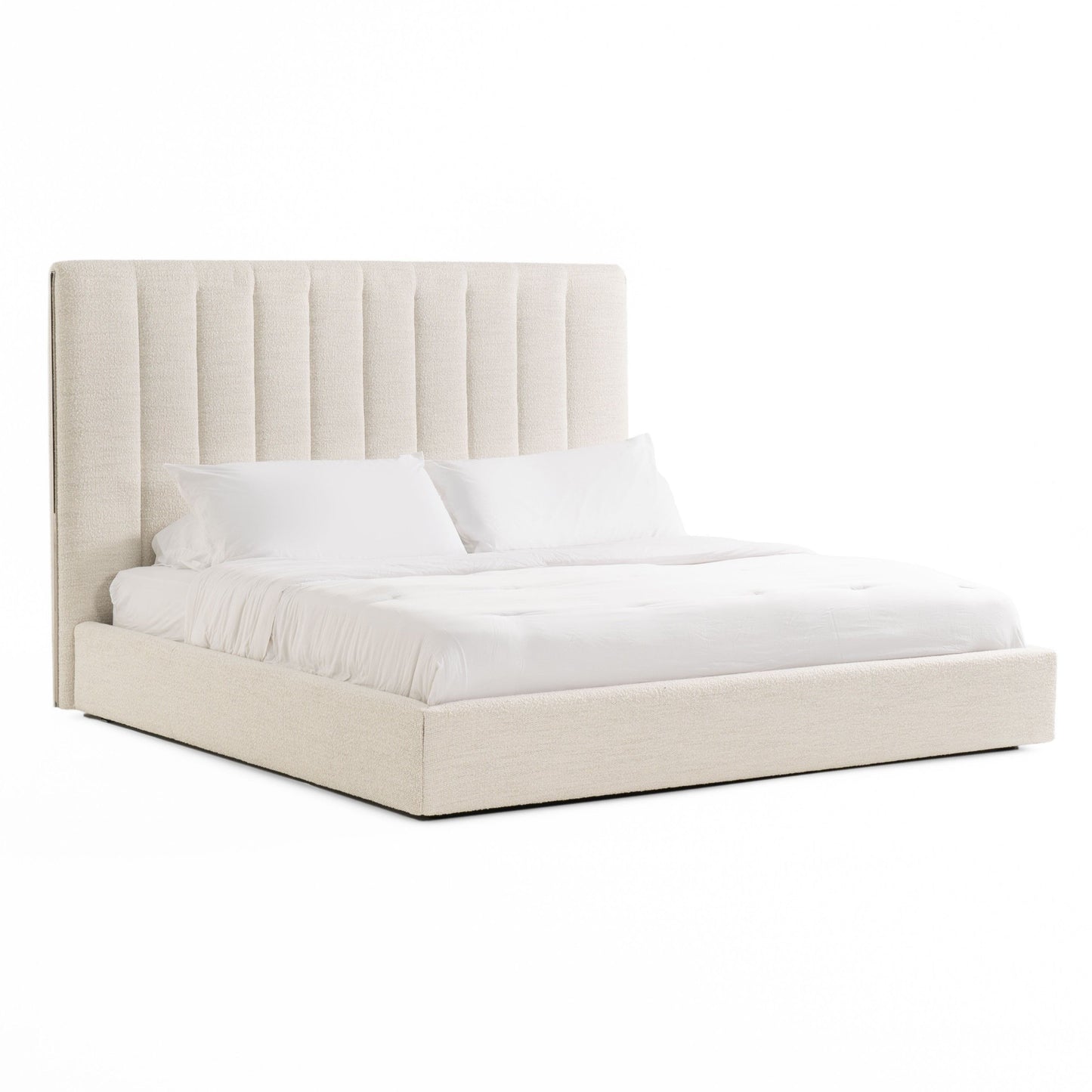 Valhalla Bed | Contemporary White Fabric Bed