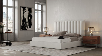 Valhalla Bed | Contemporary White Fabric Bed