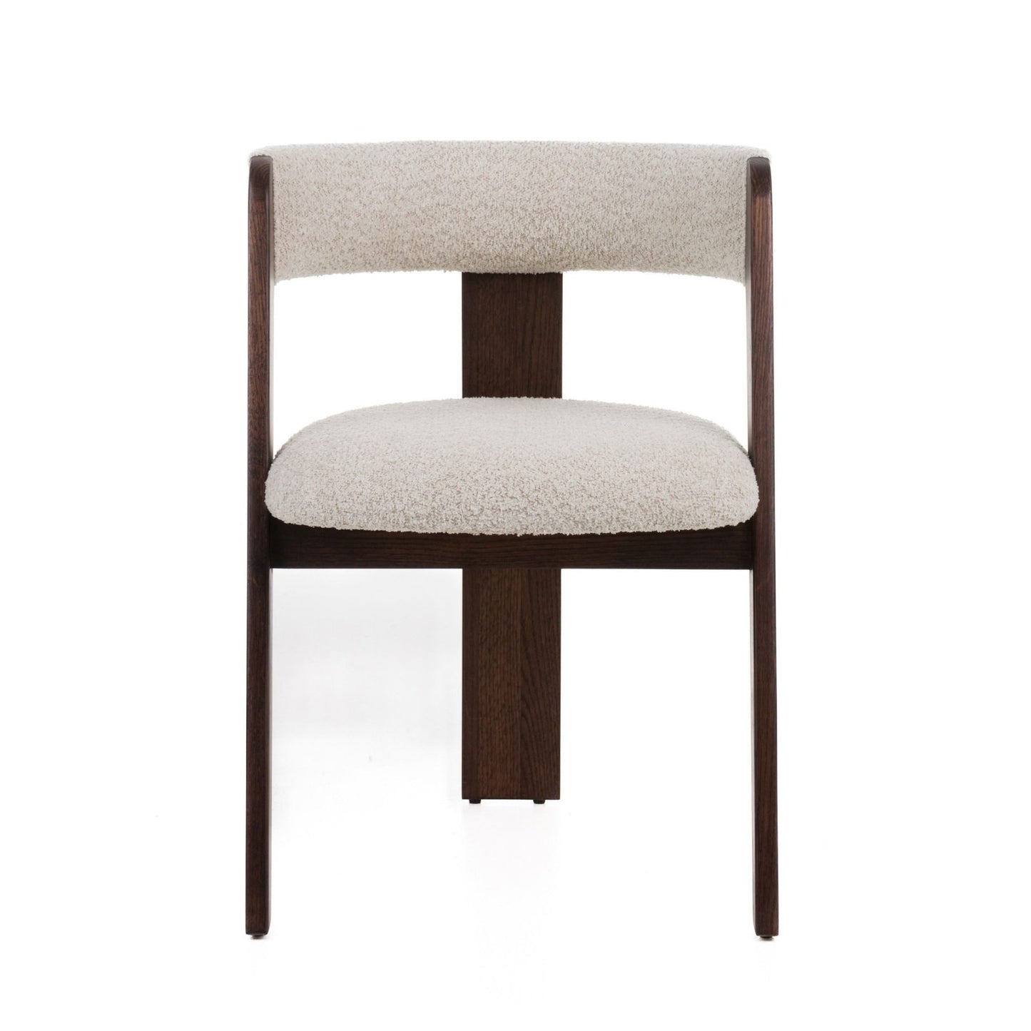 Washington - Modern Cream Fabric + Brown Oak Dining Chair (Set of 2)