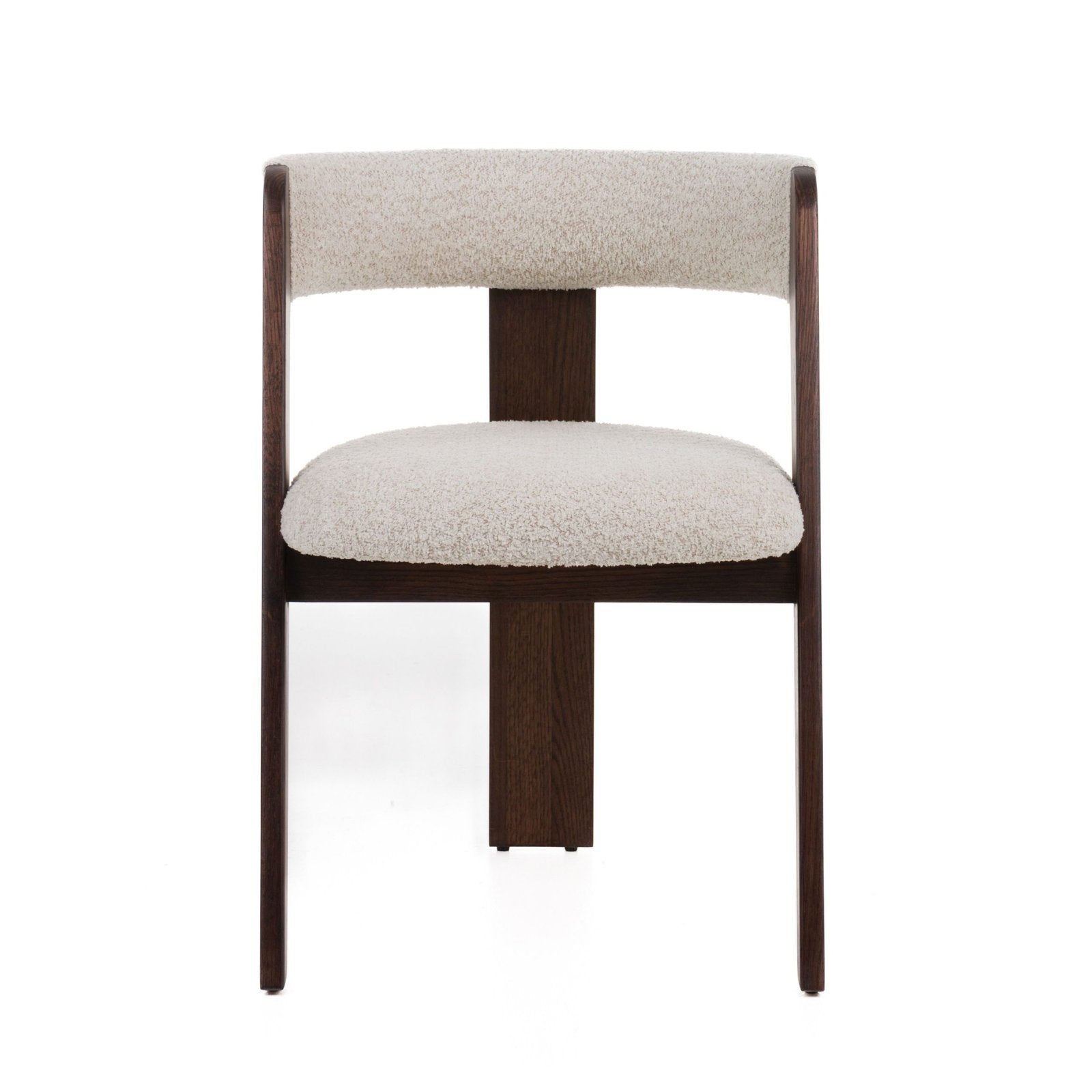 Washington - Modern Cream Fabric + Brown Oak Dining Chair (Set of 2)