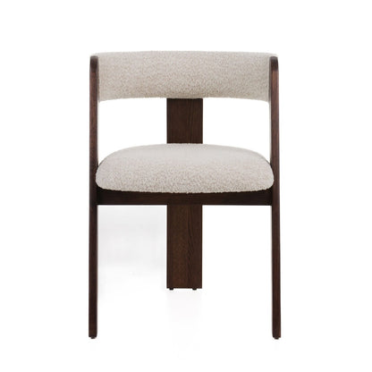 Washington - Modern Cream Fabric + Brown Oak Dining Chair (Set of 2)
