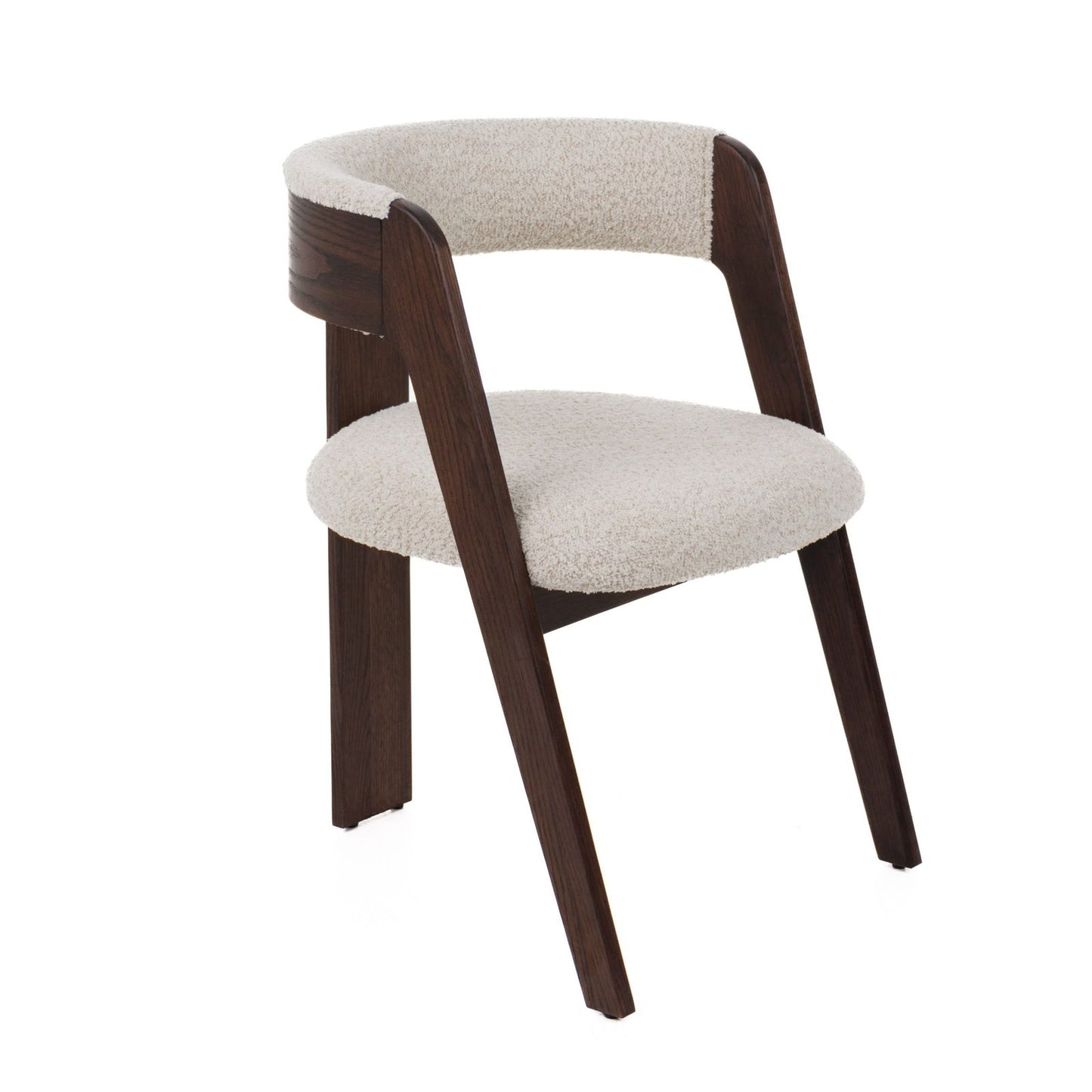 Washington - Modern Cream Fabric + Brown Oak Dining Chair (Set of 2)