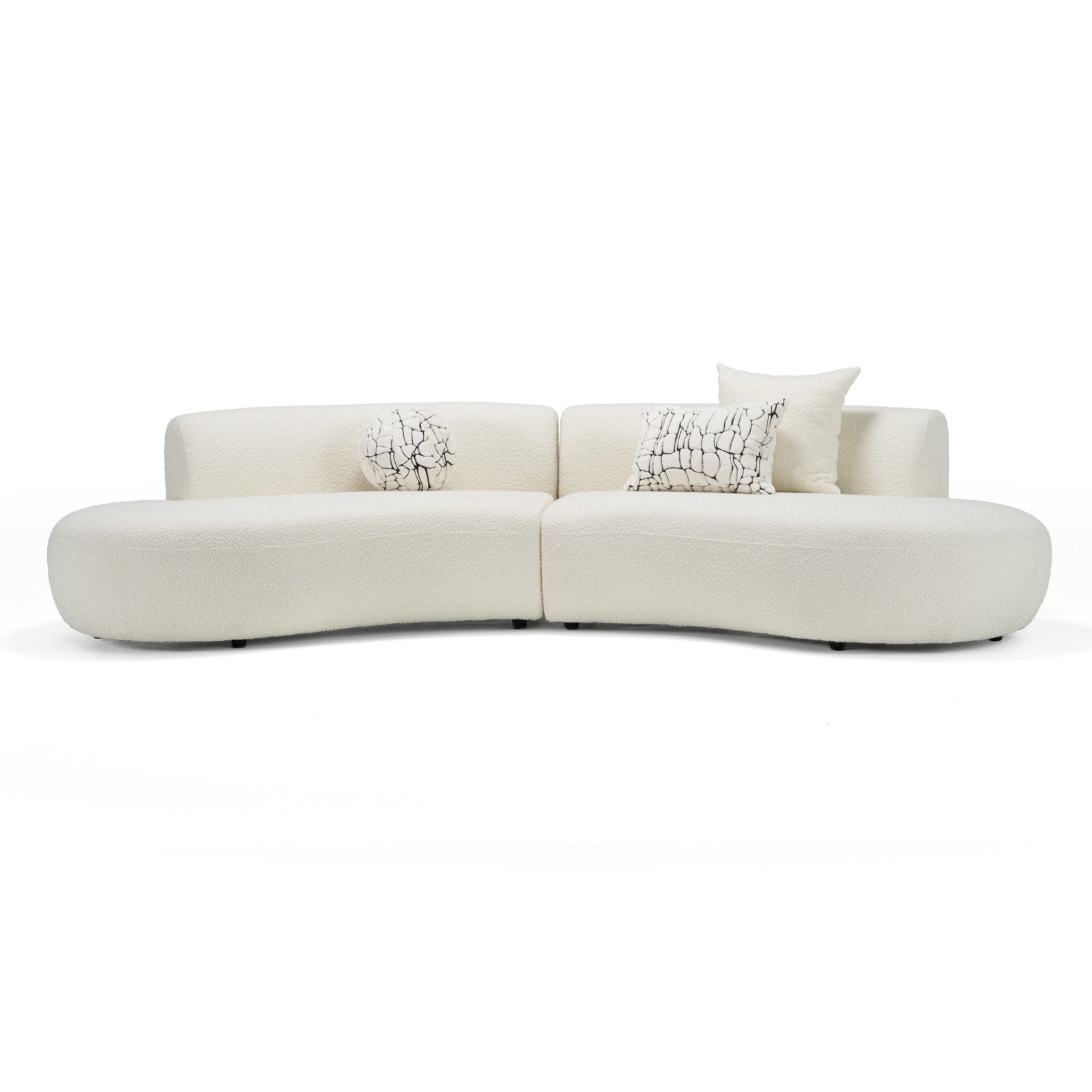 Weldon - Modern Cream Fabric Curved Sectional