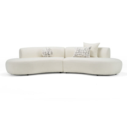 Weldon - Modern Cream Fabric Curved Sectional