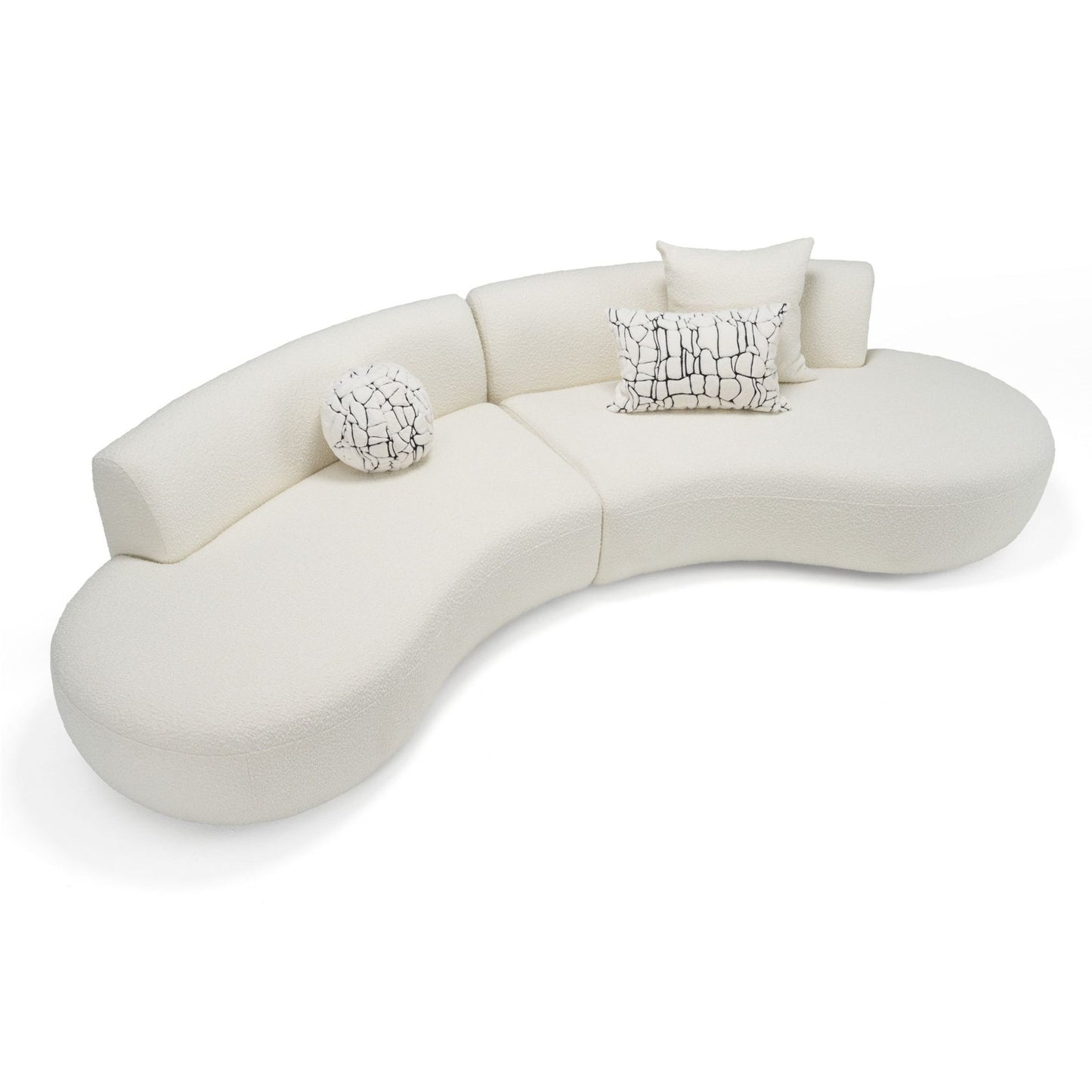 Weldon - Modern Cream Fabric Curved Sectional