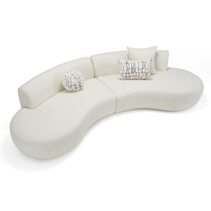 Weldon - Modern Cream Fabric Curved Sectional