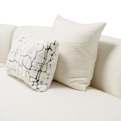 Weldon - Modern Cream Fabric Curved Sectional