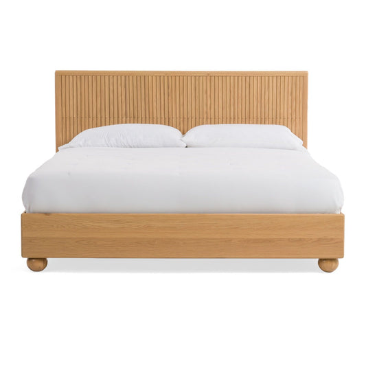 Winters - Modern Natural Oak Bed - QUEEN