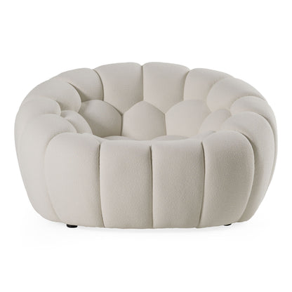 East White Bouclé Accent Chair