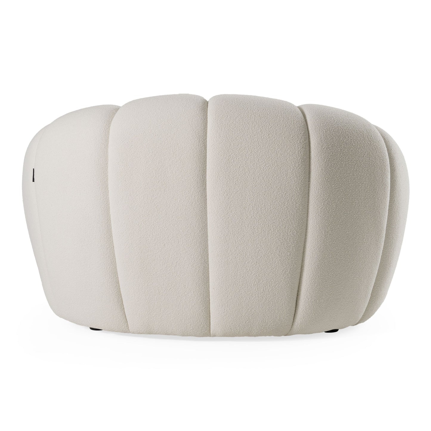 East White Bouclé Accent Chair
