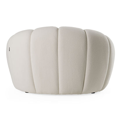 East White Bouclé Accent Chair