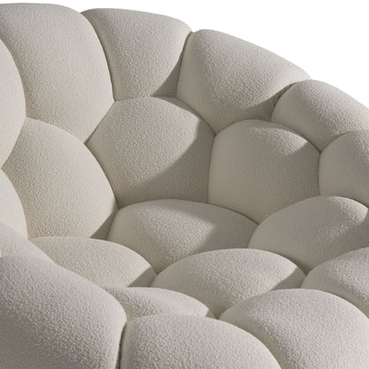East White Bouclé Accent Chair