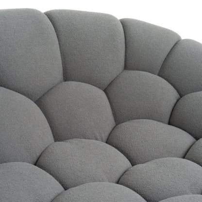EAST Modern Curved Light Grey Fabric Sofa