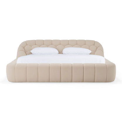 Bubble Modern Off-White Fabric Bed