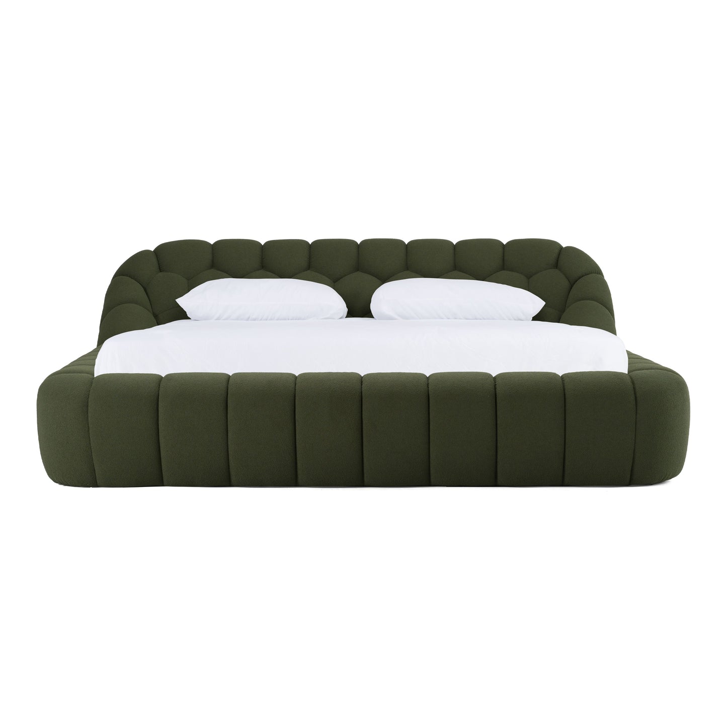 East Modern Green Fabric Bed