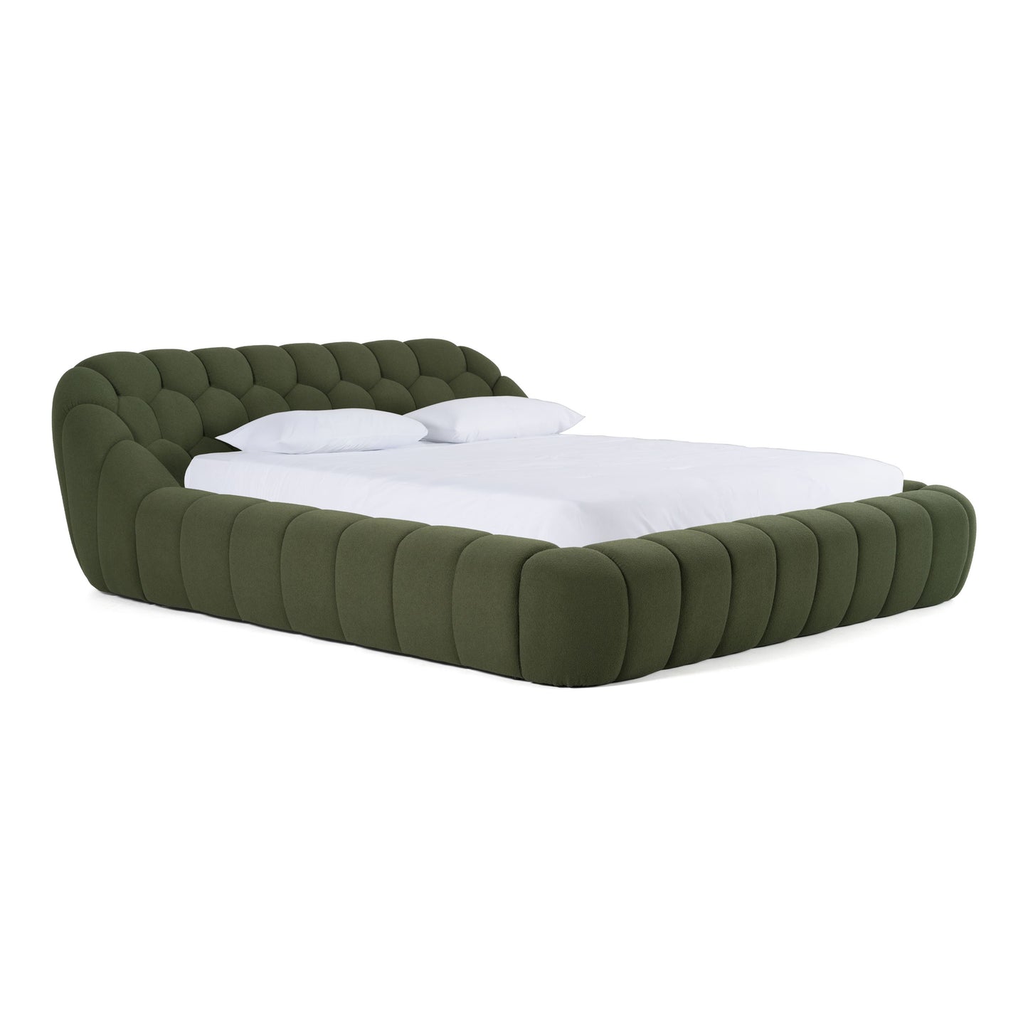 East Modern Green Fabric Bed