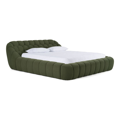 East Modern Green Fabric Bed