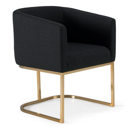 Yukon - Modern Black & Antique Brass Dining Chair