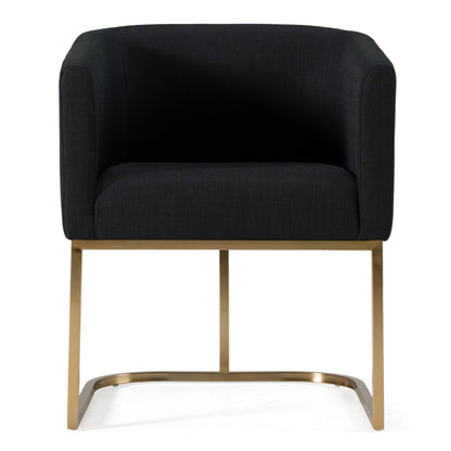 Yukon - Modern Black & Antique Brass Dining Chair